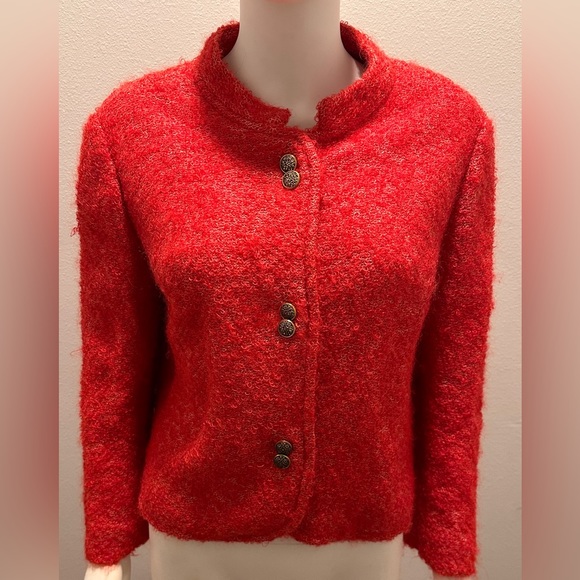 Vintage 50/60”s Red Mohair Wool Blazer. Made in Switzerland Expressly for Rich’s - Picture 1 of 8